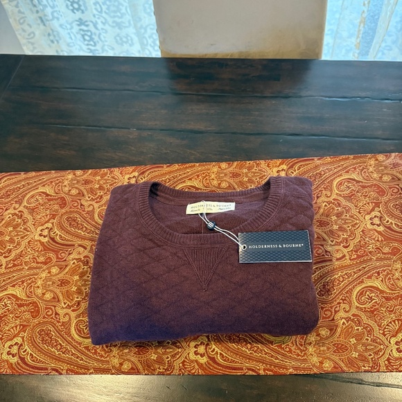 Holderness & Bourne Men's XXL The Ward Sweater Heathered Dark Claret MSRP $185 - Picture 2 of 8